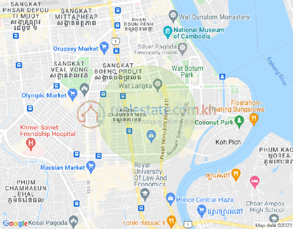 Mapa: BKK 2, Boeng Keng Kang, Phnom Penh
