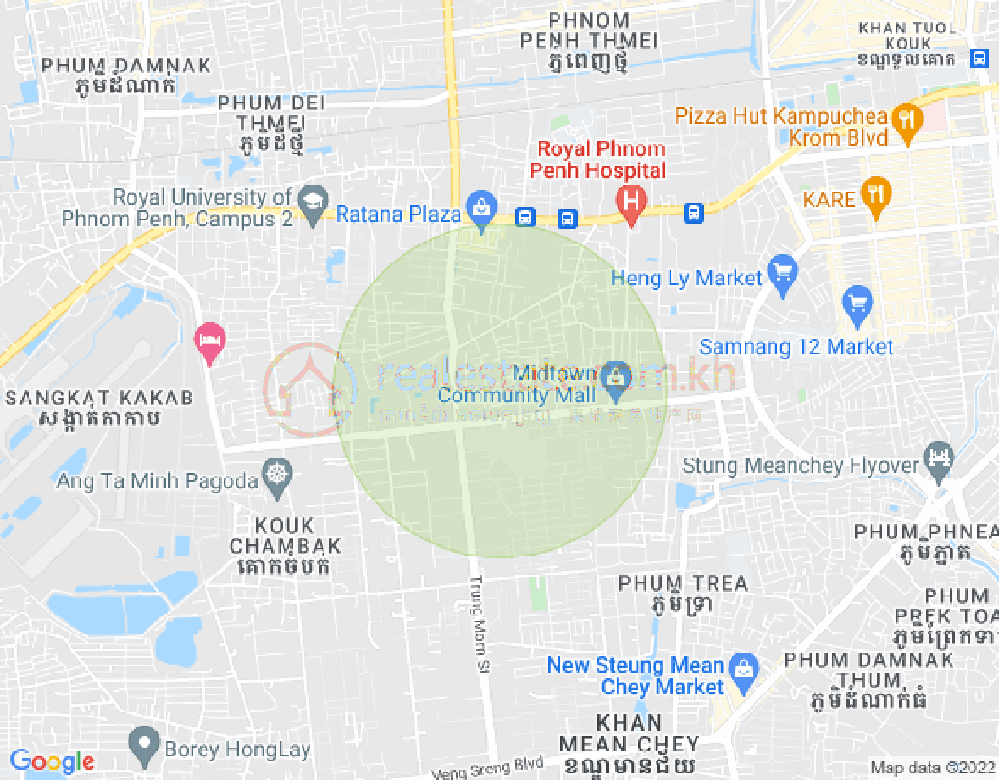 ផែនទី ទឹកថ្លា, សែនសុខ, ភ្នំពេញ