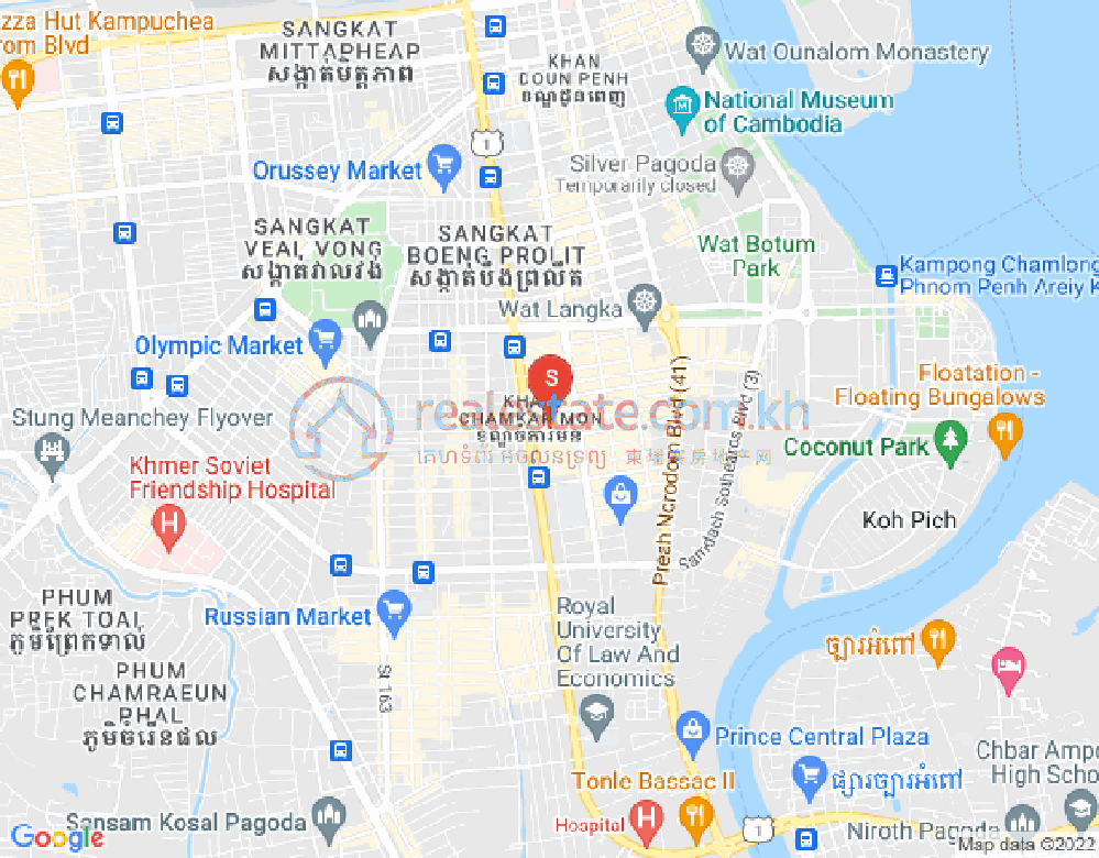 万景岗3分区（BKK3), 波哥堪, 金边地图