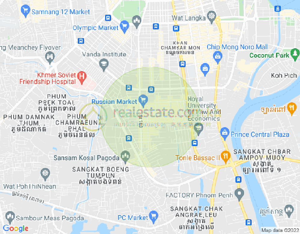 Карта Тул Том Пунг 1, Чамкармон, Пномпень