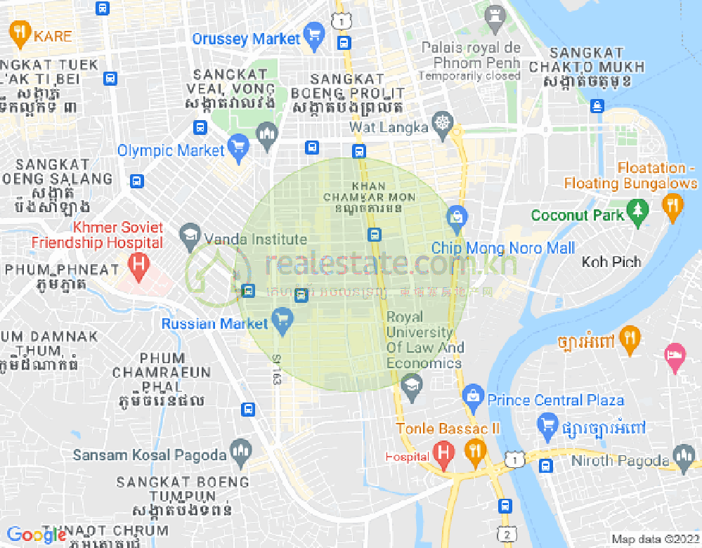 Map of BKK 3, Boeng Keng Kang, Phnom Penh