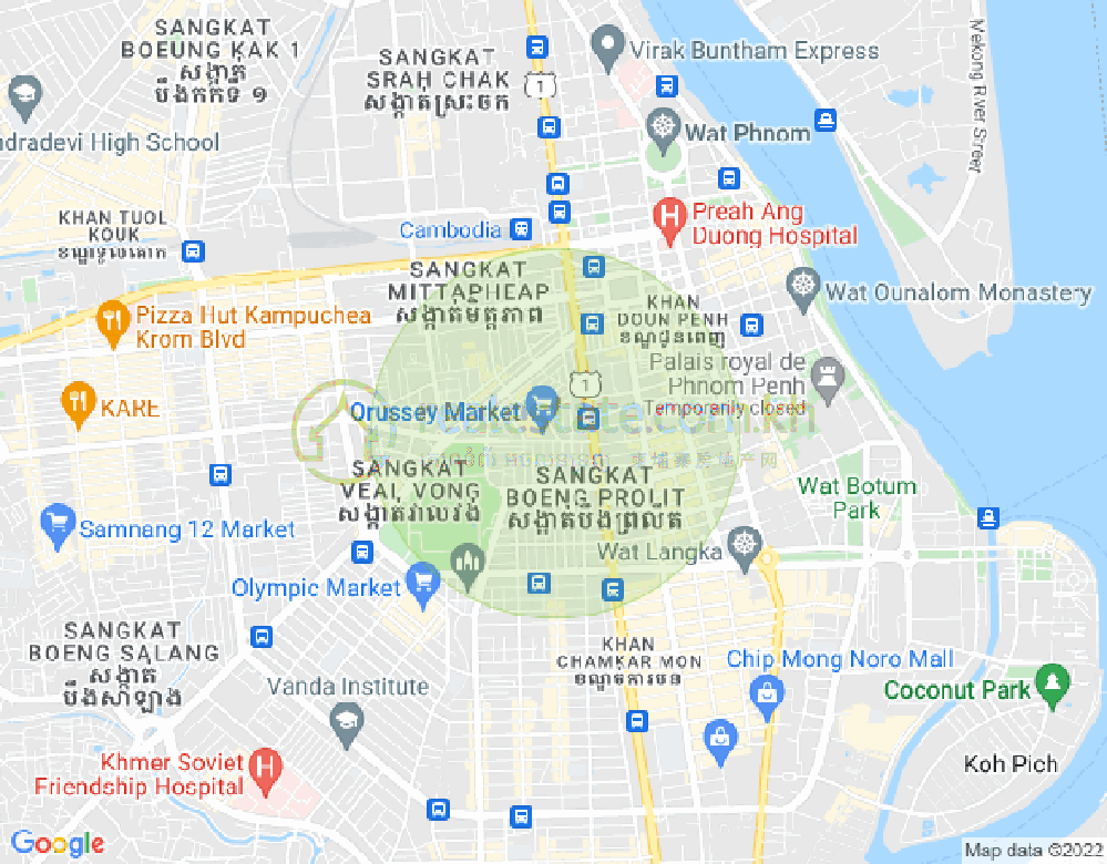 乌亚西1分区, 马卡拉区, 金边地图