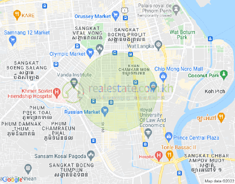 Map of BKK 3, Boeng Keng Kang, Phnom Penh