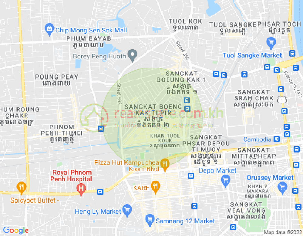 선성 2, 노곡구, 프놈펜 지도