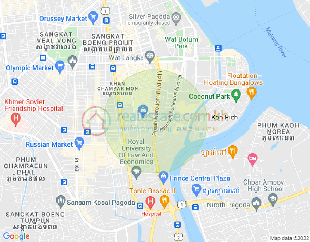แผนที่ โตนเลบาสัก, จัมการมอน, พนมเปญ