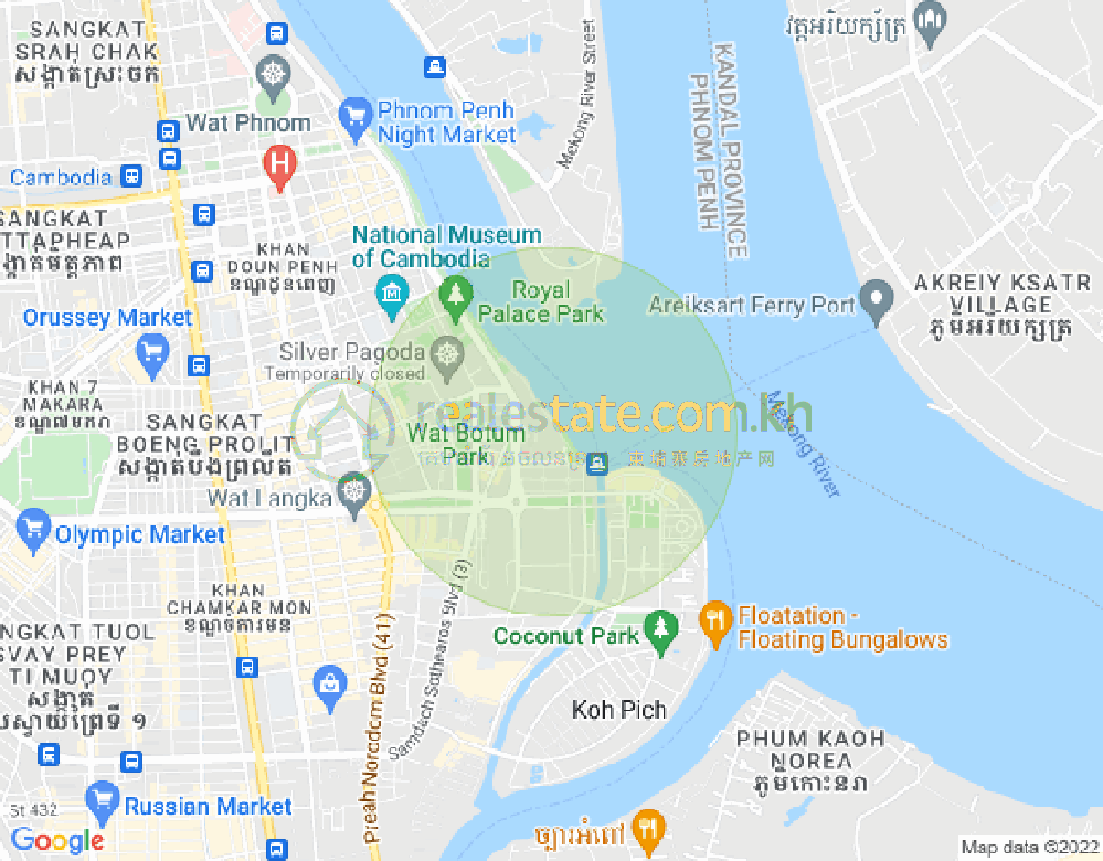 Map of Chakto Mukh, Daun Penh, Phnom Penh