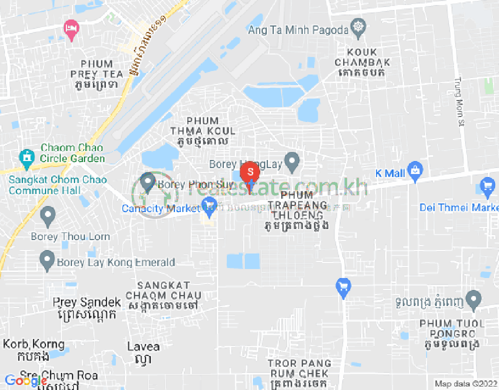 Mapa: Chaom Chau, Por Sen Chey, Phnom Penh