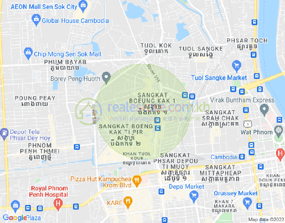 万谷湖1分区, 堆谷区, 金边地图