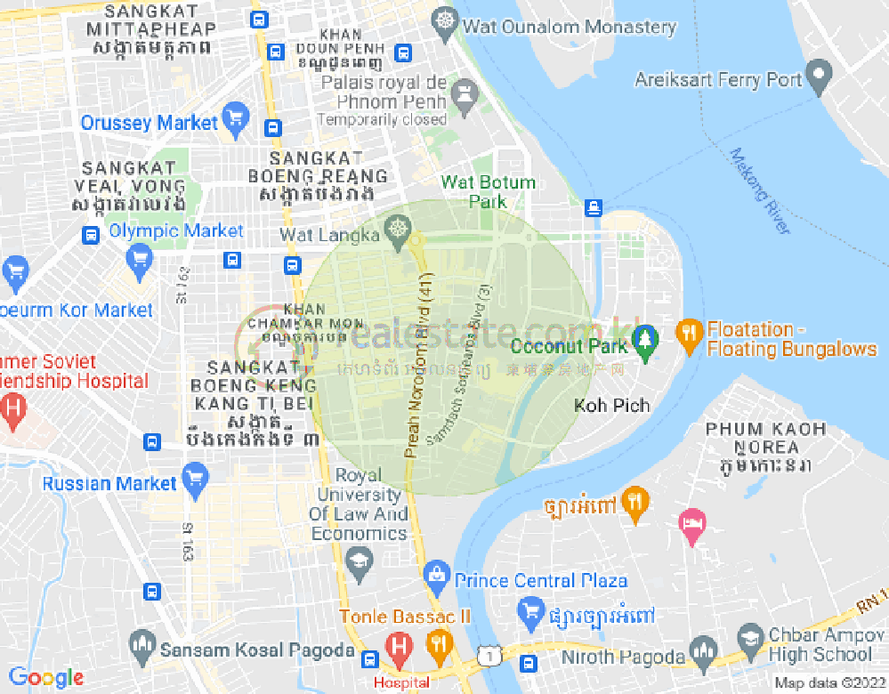 Карта Боунг Как 1, Тул Кок, Пномпень