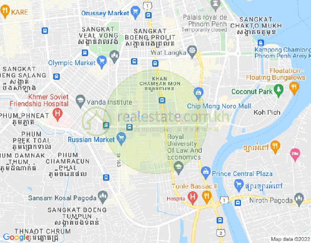 万景岗3分区（BKK3), 波哥堪, 金边地图