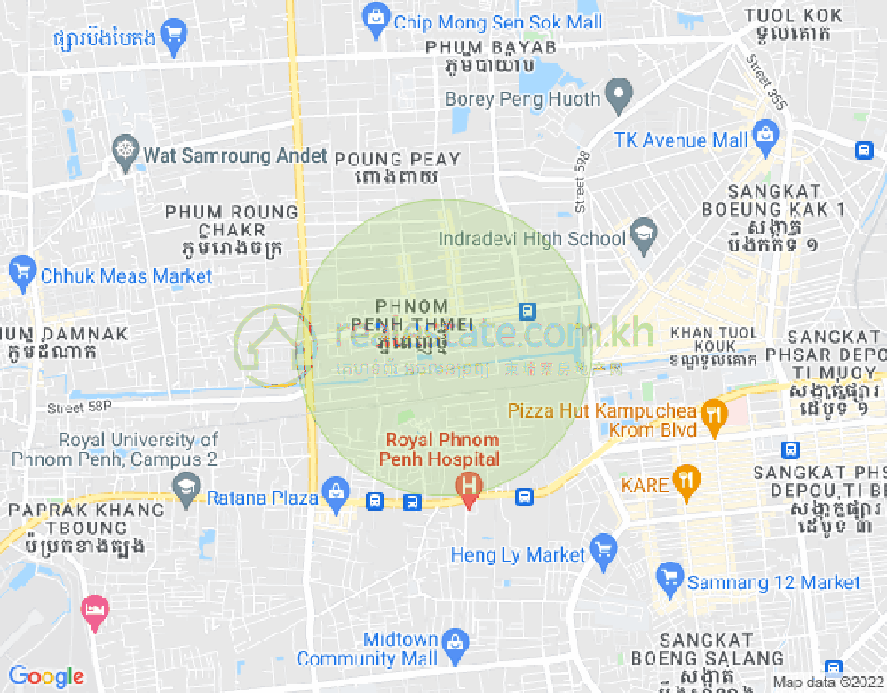 Mapa: Phnom Penh Thmey, Sen Sok, Phnom Penh
