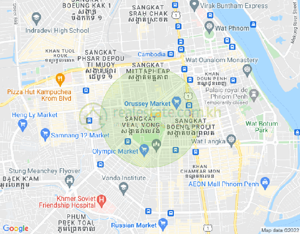 Map of Veal Vong, 7 Makara, Phnom Penh