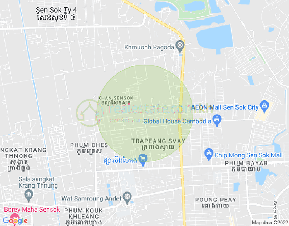 Mapa: Khmuonh, Sen Sok, Phnom Penh
