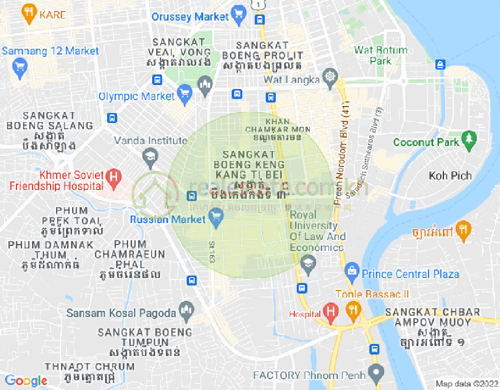 Mapa: BKK 3, Boeng Keng Kang, Phnom Penh