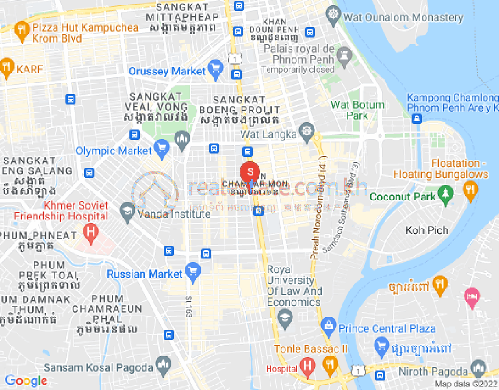 Mapa: BKK 2, Boeng Keng Kang, Phnom Penh