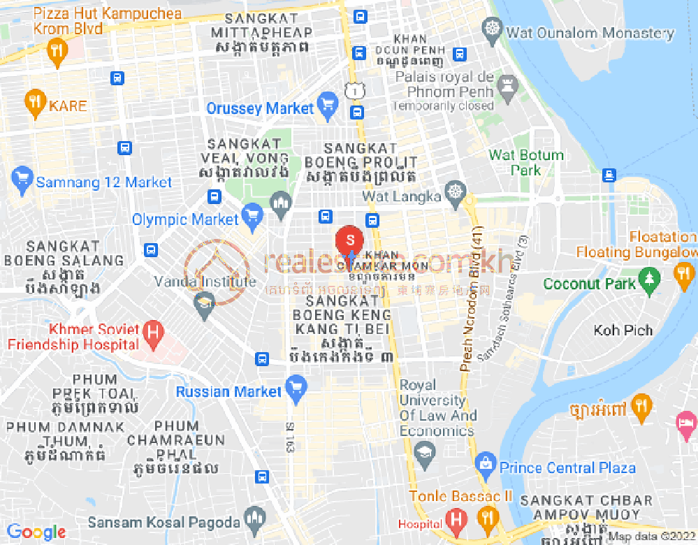 Mapa: BKK 2, Boeng Keng Kang, Phnom Penh