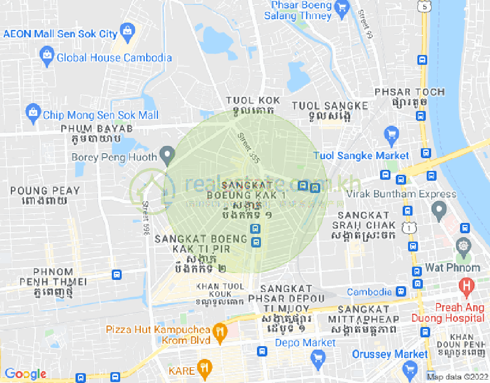 万谷湖1分区, 堆谷区, 金边地图