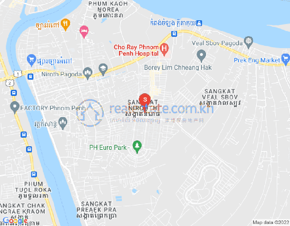 Nirouth分区, 铁桥头区, 金边地图