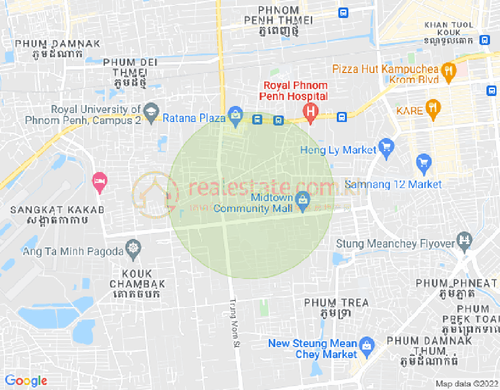 ផែនទី ទឹកថ្លា, សែនសុខ, ភ្នំពេញ