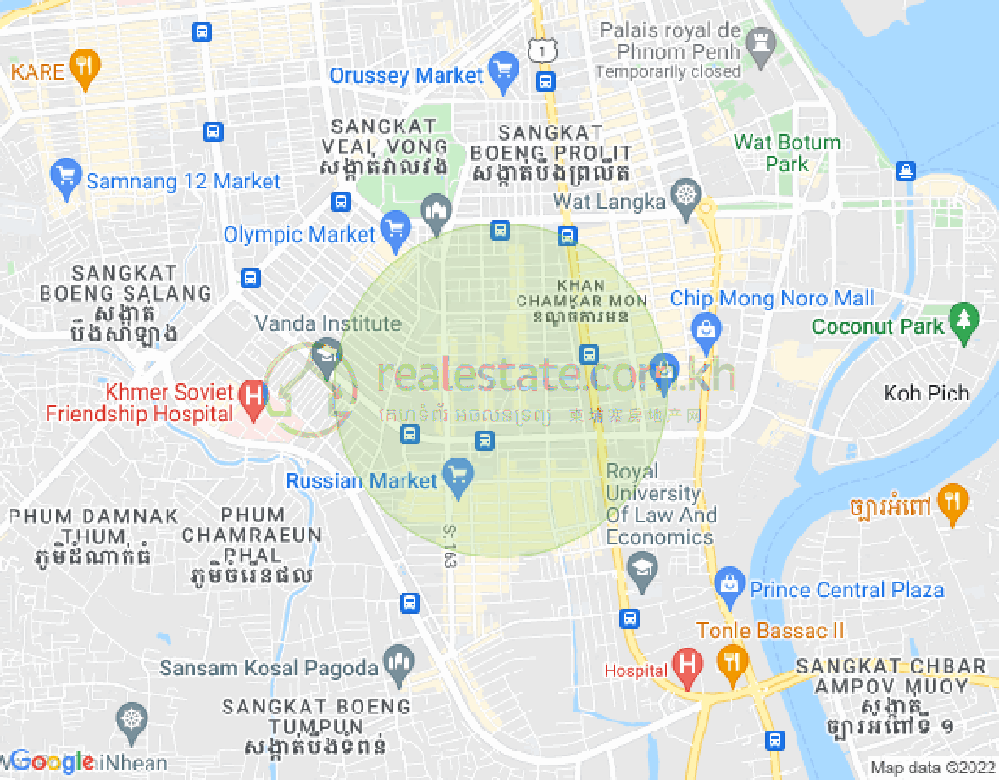 Mapa: BKK 3, Boeng Keng Kang, Phnom Penh