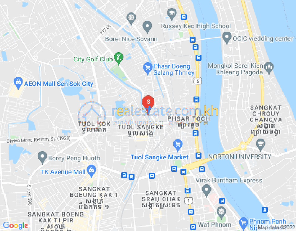 แผนที่ Tuol Sangke, รoussey เกอ, พนมเปญ