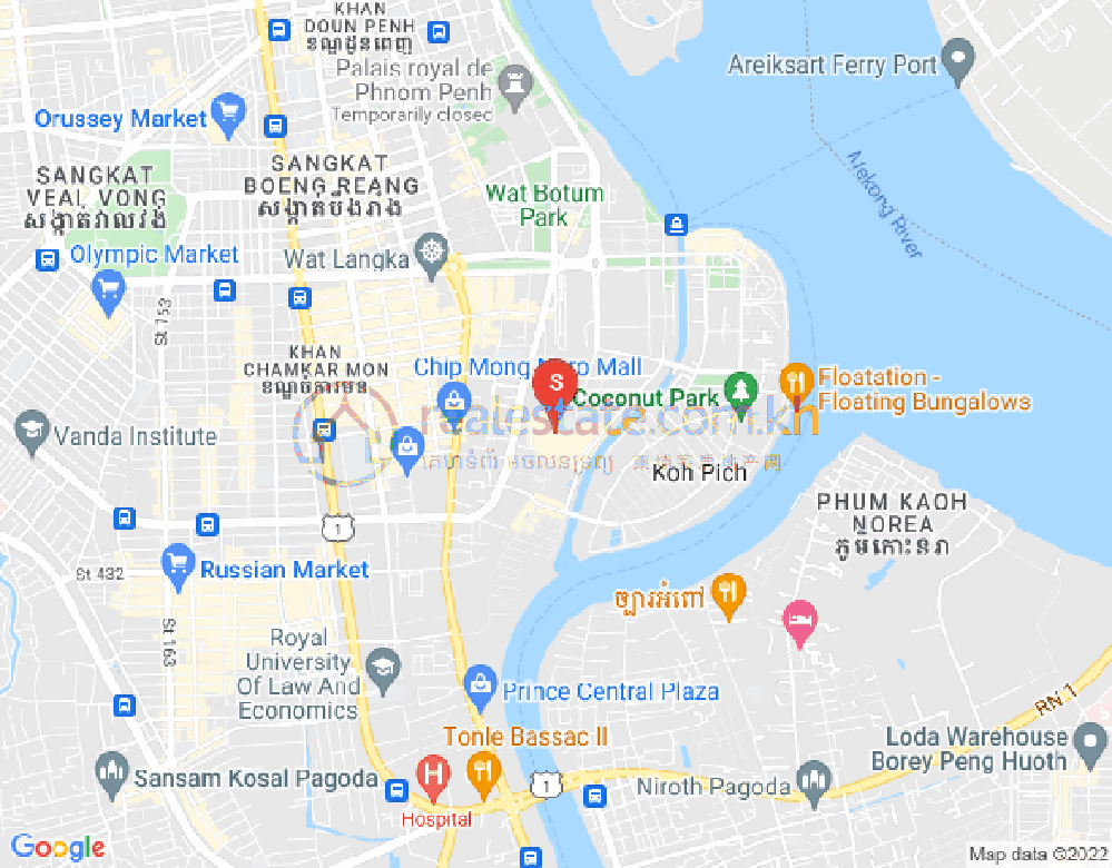 Карта Тонле Бассак, Чамкармон, Пномпень