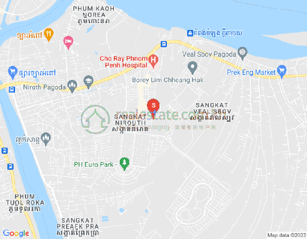 Mapa: Nirouth, Chbar Ampov, Phnom Penh