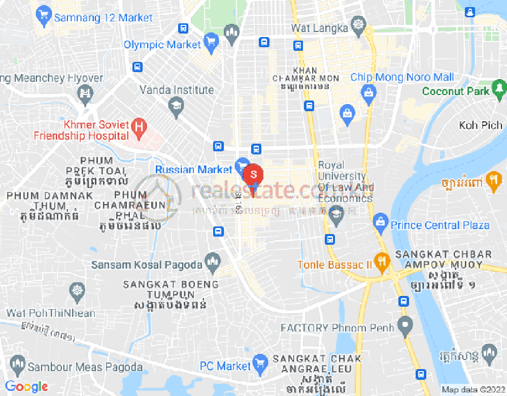 トゥールトンポン1, チャムカモン, プノンペンの地図