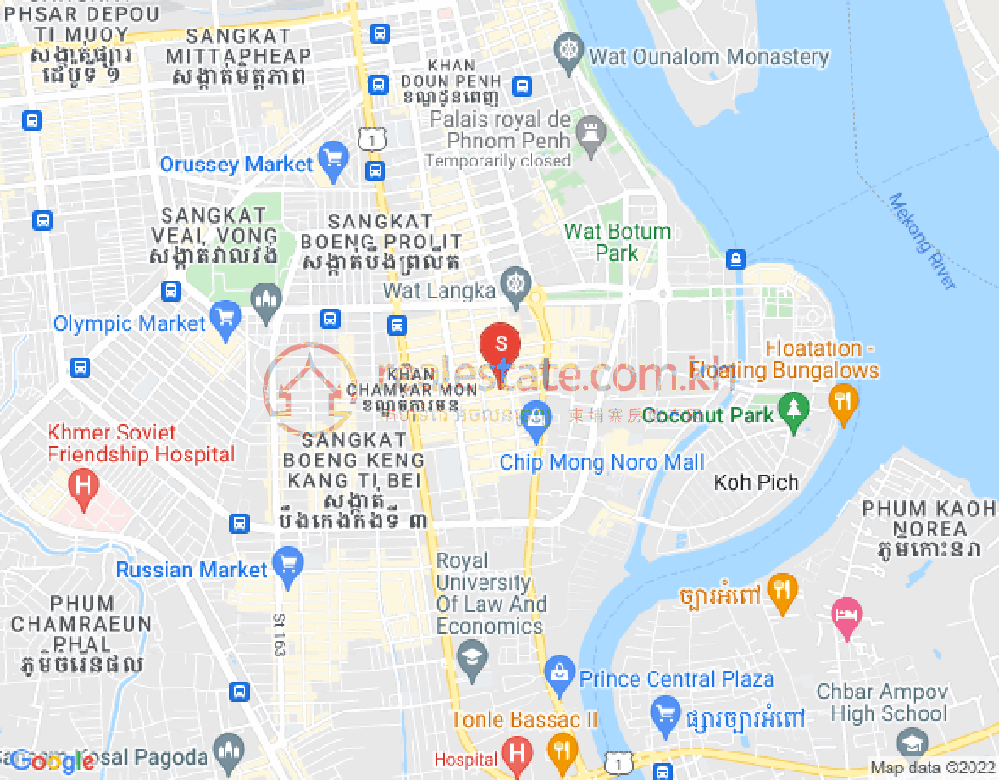 万景岗1分区（BKK1), 波哥堪, 金边地图