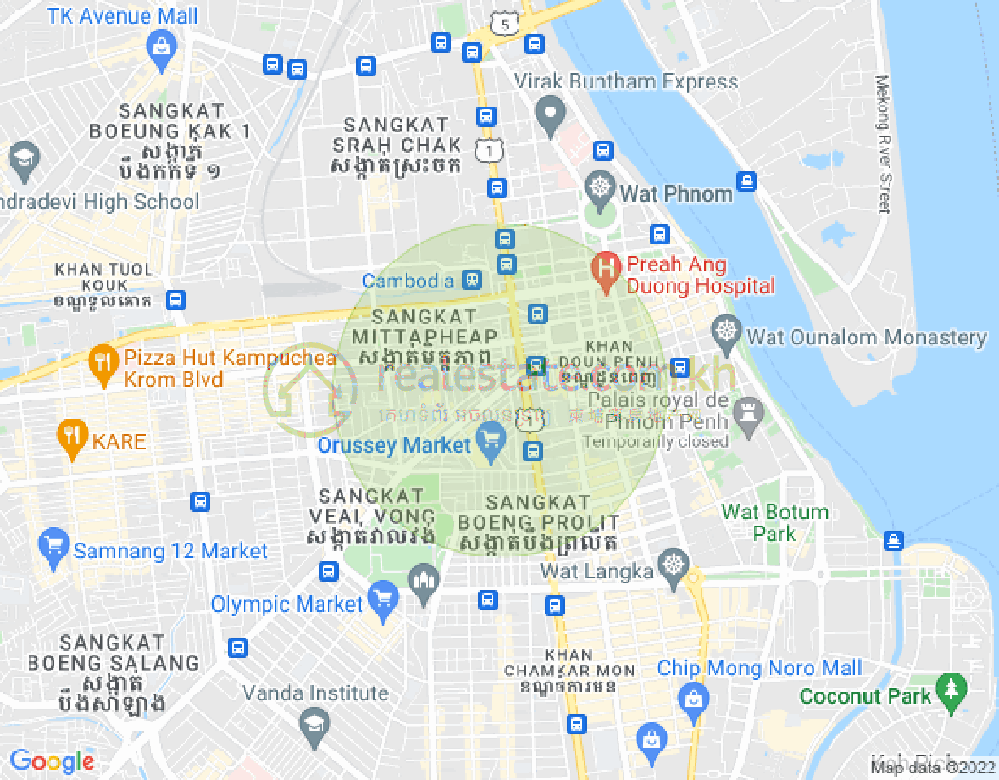 Mapa: Ou Ruessei 4, 7 Makara, Phnom Penh