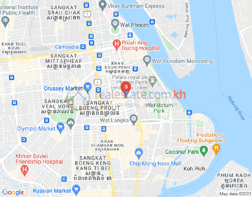 Map of Boeng Reang, Daun Penh, Phnom Penh