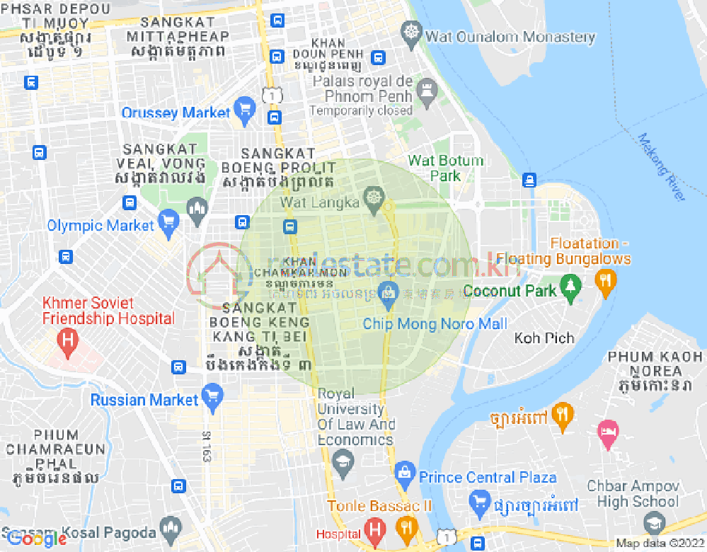 Map of BKK 1, Boeng Keng Kang, Phnom Penh