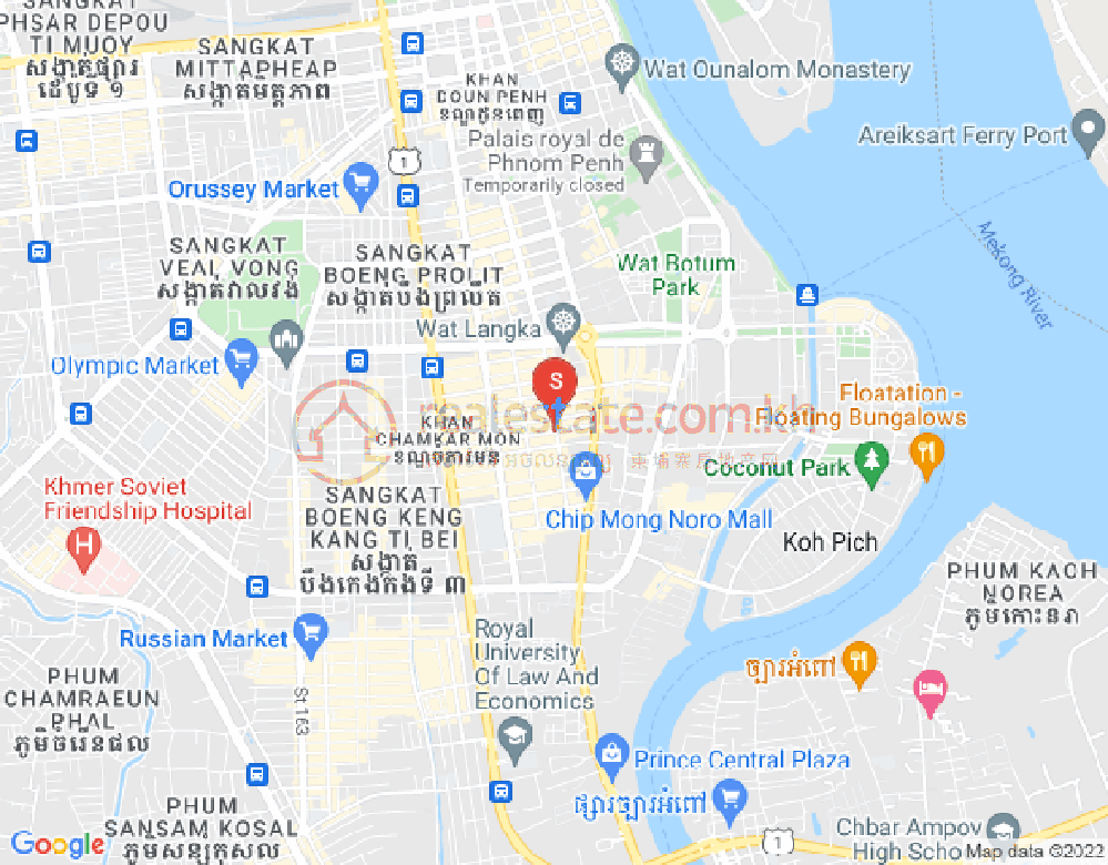 Mapa: BKK 1, Boeng Keng Kang, Phnom Penh