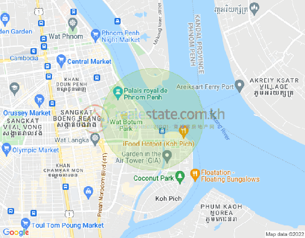 แผนที่ จักตอมุข, ดวนป็ญ, พนมเปญ