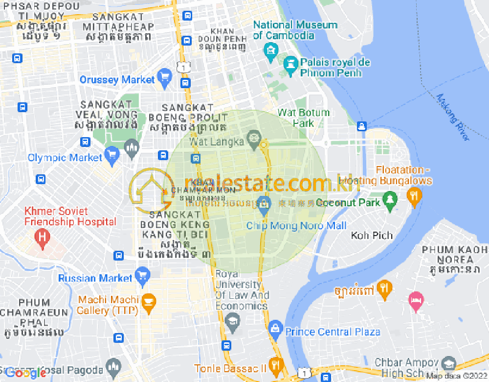 Mapa: BKK 1, Boeng Keng Kang, Phnom Penh