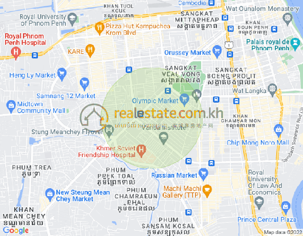Map of Toul Svay Prey 2, Boeng Keng Kang, Phnom Penh
