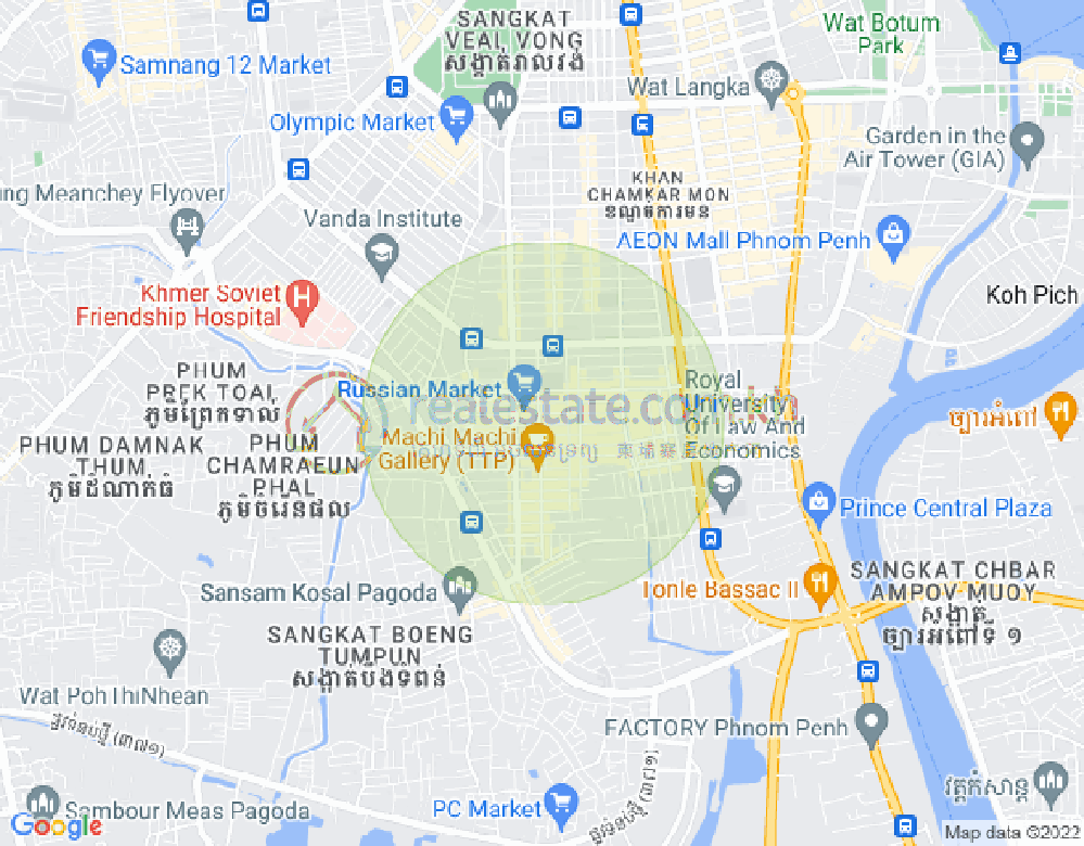 Carte de Toul Tum Poung 1, Chamkarmon, Phnom Penh