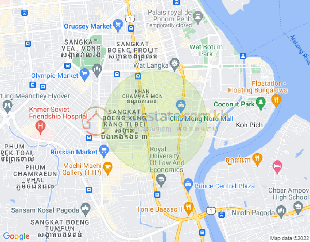 Map of BKK 2, Boeng Keng Kang, Phnom Penh