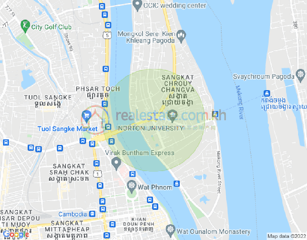 수정화구, 프놈펜 지도