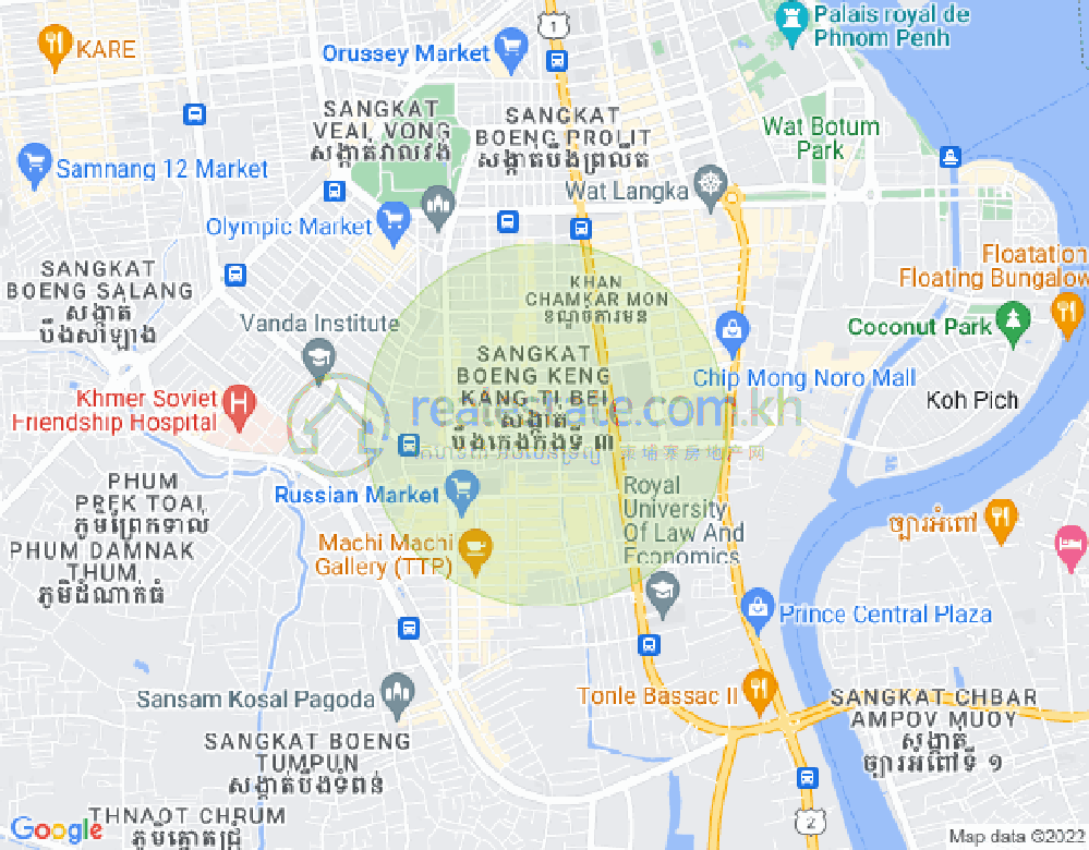 Mapa: BKK 3, Boeng Keng Kang, Phnom Penh