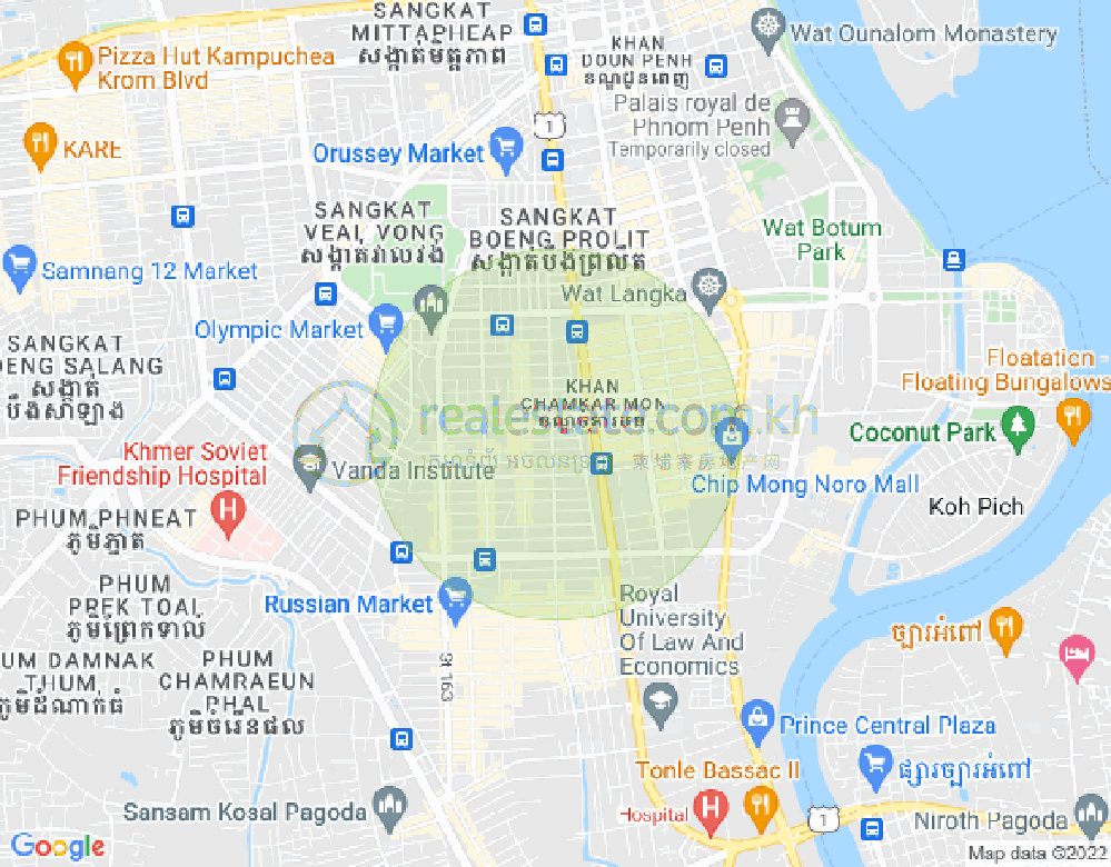 만경강2부구(BKK2), 벙껭깡, 프놈펜 지도
