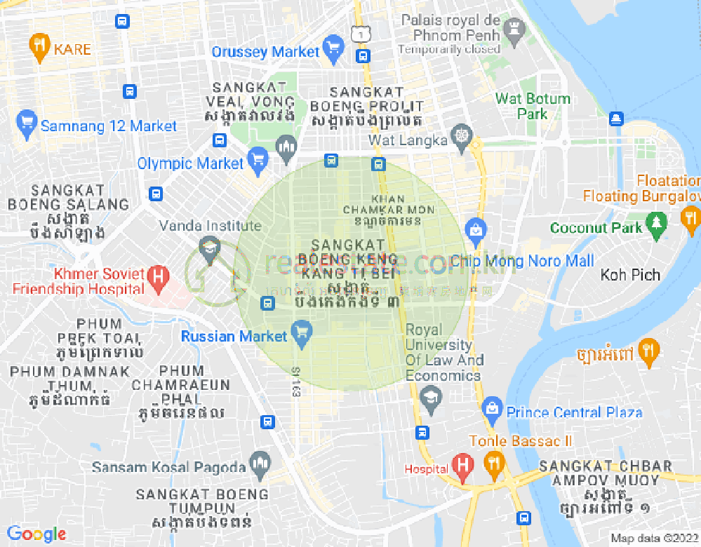 Map of BKK 3, Boeng Keng Kang, Phnom Penh