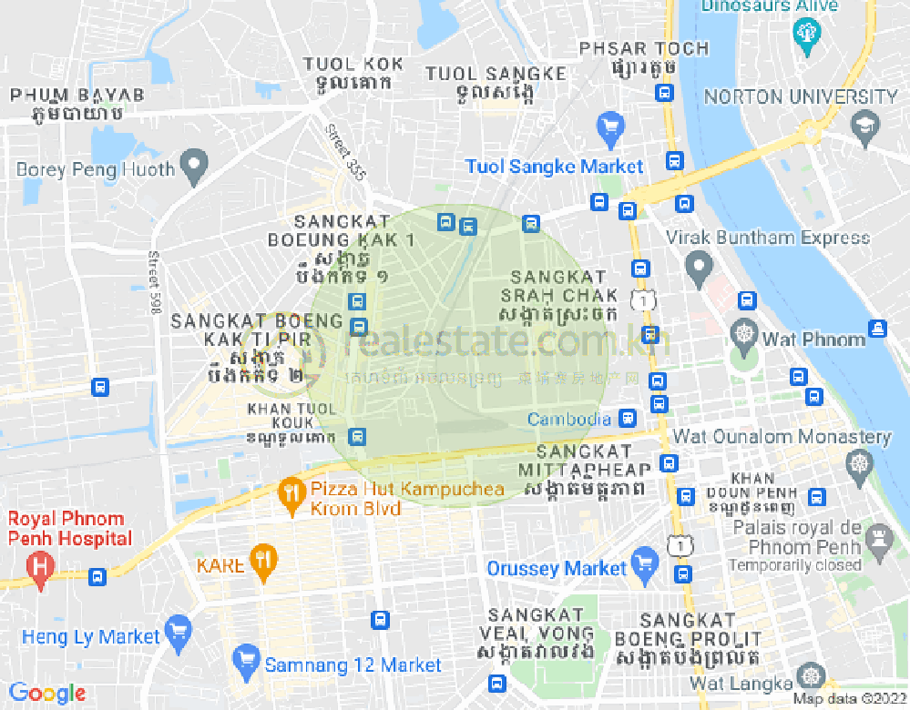 R8 R8, スラチャク, ドーンペン, プノンペンの地図