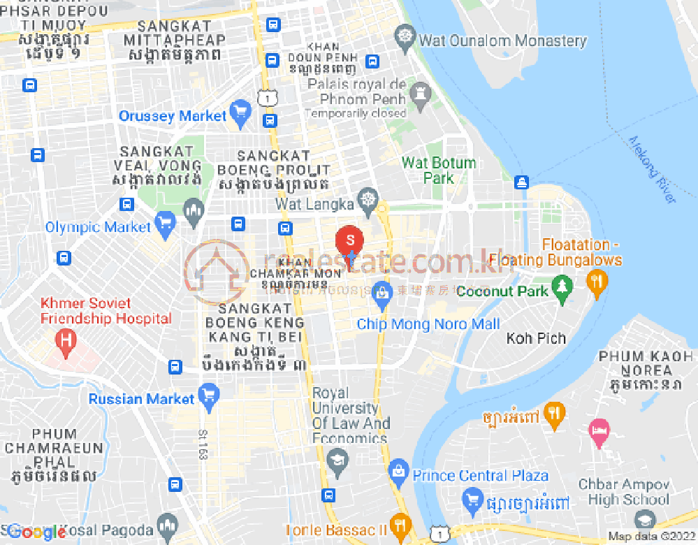 BKK 1, ボンケンコン, プノンペンの地図