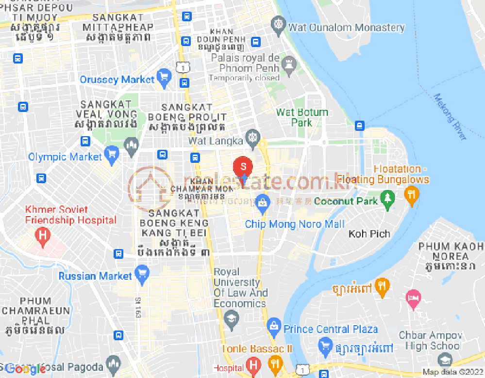 Mapa: BKK 1, Boeng Keng Kang, Phnom Penh
