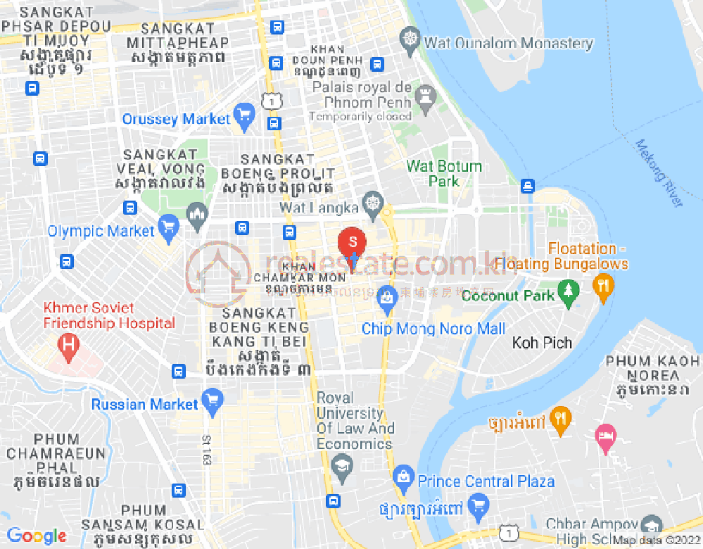 Mapa: BKK 1, Boeng Keng Kang, Phnom Penh