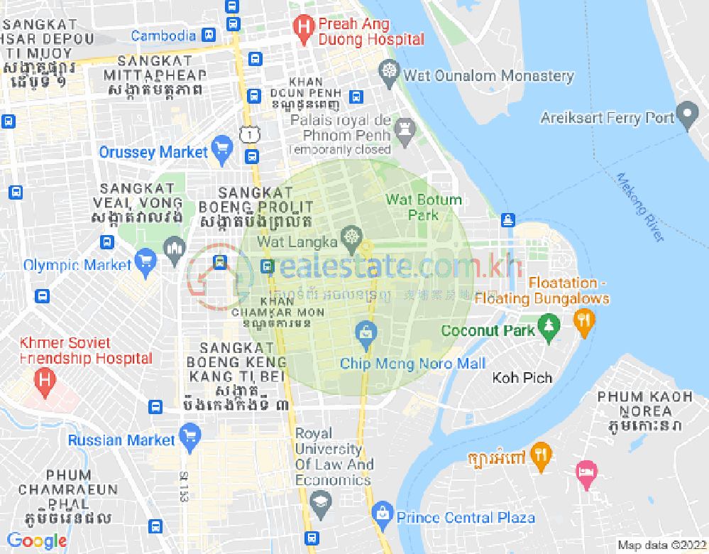 Mapa: BKK 1, Boeng Keng Kang, Phnom Penh