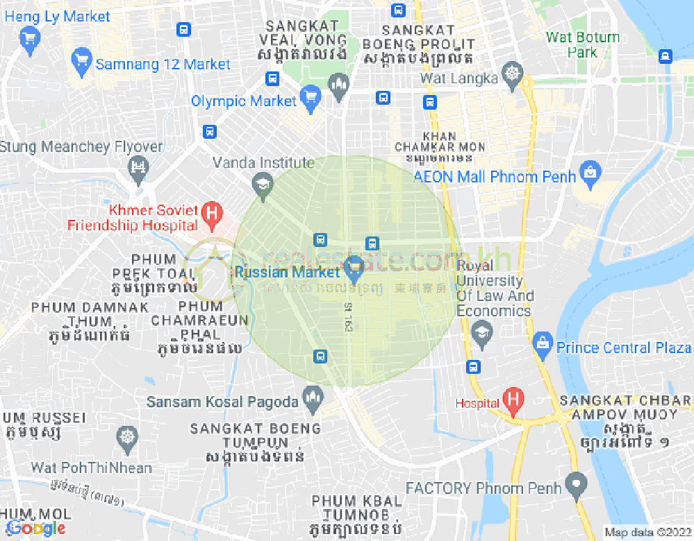 Carte de Toul Tum Poung 1, Chamkarmon, Phnom Penh