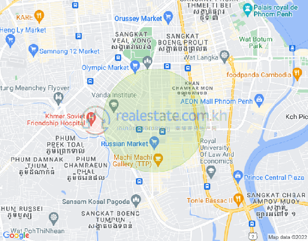 万景岗3分区（BKK3), 波哥堪, 金边地图