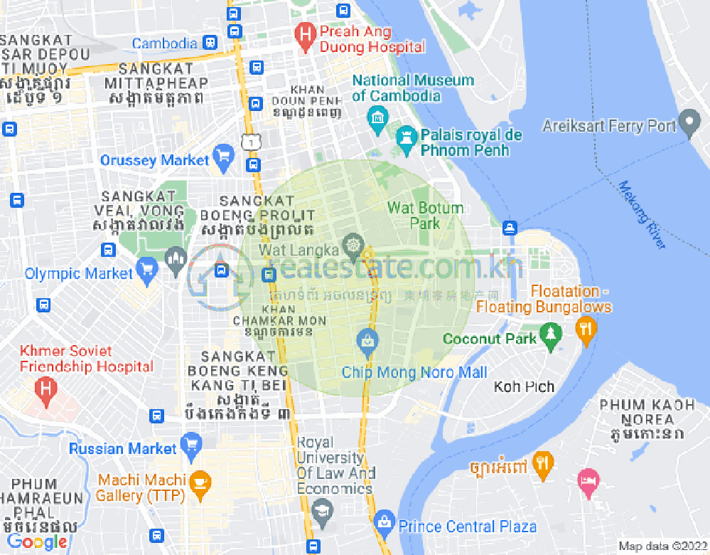 Map of BKK 1, Boeng Keng Kang, Phnom Penh
